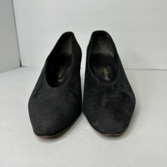 Stephane Kelian Paris Womens size 6.5 Vintage Suede Pumps Black 18553 Witchy - Picture 2 of 13